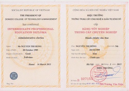 Làm Bằng Trung Cấp