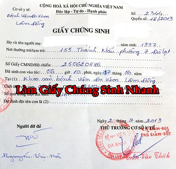 Giấy Chứng Sinh